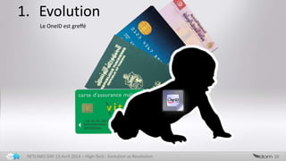 1. Evolution
28NETLINKS DAY 13 Avril 2014 – High-Tech : Evolution vs Revolution
Le OneID est greffé
 