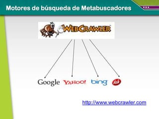 Motores de búsqueda de Metabuscadores




                      http://www.webcrawler.com
 