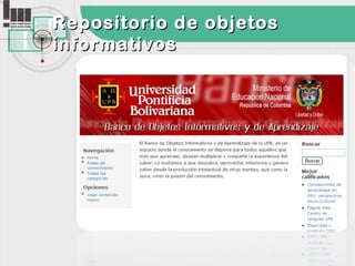 Repositorio de objetos
informativos
 