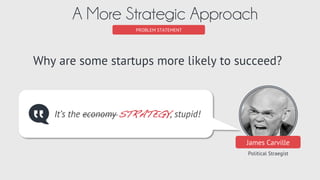 James Carville
Political Straegist
PROBLEM STATEMENT
A More Strategic Approach
It’s the economy STRATEGY, stupid!
Why are ...