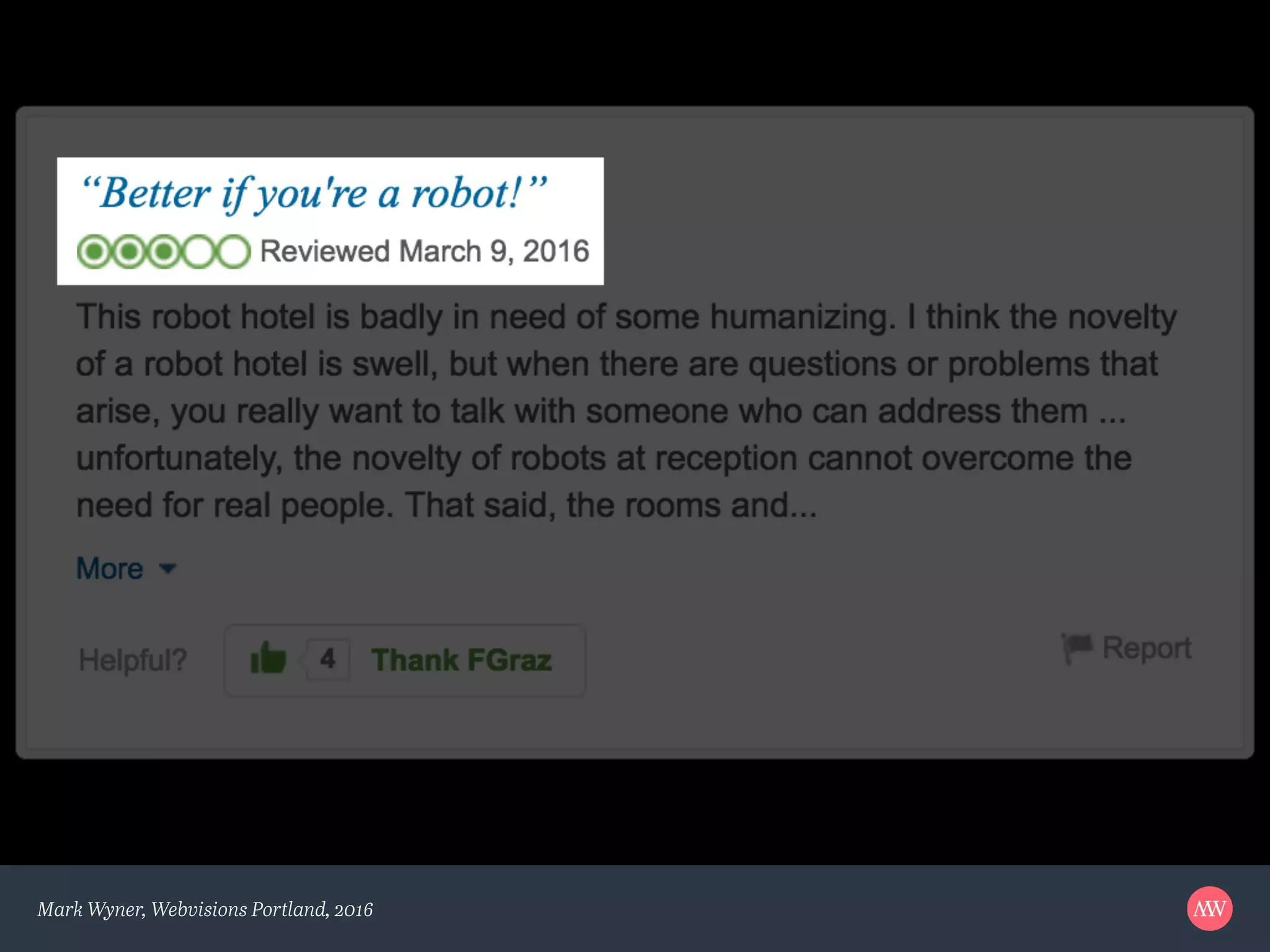 Mark Wyner, Webvisions Portland, 2016
 