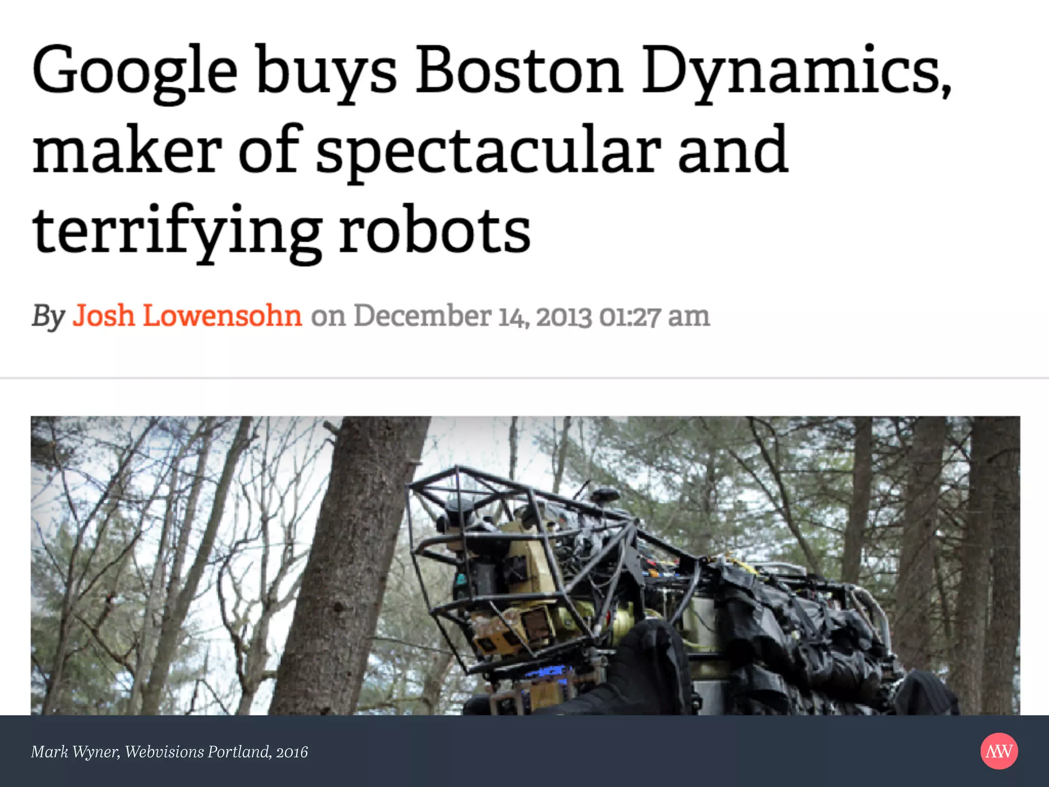 Mark Wyner, Webvisions Portland, 2016
 