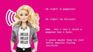 Oh right! A pegacorn!
Oh right! An Alicorn!
Hmm.. but I don’t think a
pegasus has a horn.
I guess maybe they’re just
extra special flying
unicorns.
 