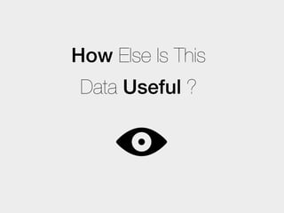 How Else Is This
 Data Useful ?
 