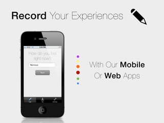 Record Your Experiences



                With Our Mobile
                 Or Web Apps
 