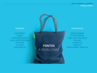 VÉGÁLLOMÁS
INTERNET
weboldalak
blogok
közösségi médiák
netes reklámfelületek
hírlevelek
e-mailek
prezentációk
...
NYOMTATÁS
reklámanyagok
arculati elemek
céges nyomtatványok
könyvek
magazinok
naptárak
beltéri/kültéri reklámok
...
 