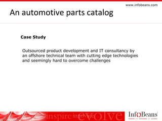 An automotive parts catalog Case Study Outsourced product development and IT consultancy by  an offshore technical team with cutting edge technologies  and seemingly hard to overcome challenges 