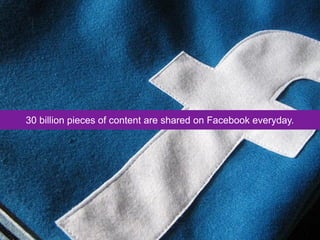 30 billion pieces of content are shared on Facebook everyday.
 