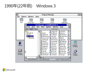 1990年(22年前) Windows 3
 