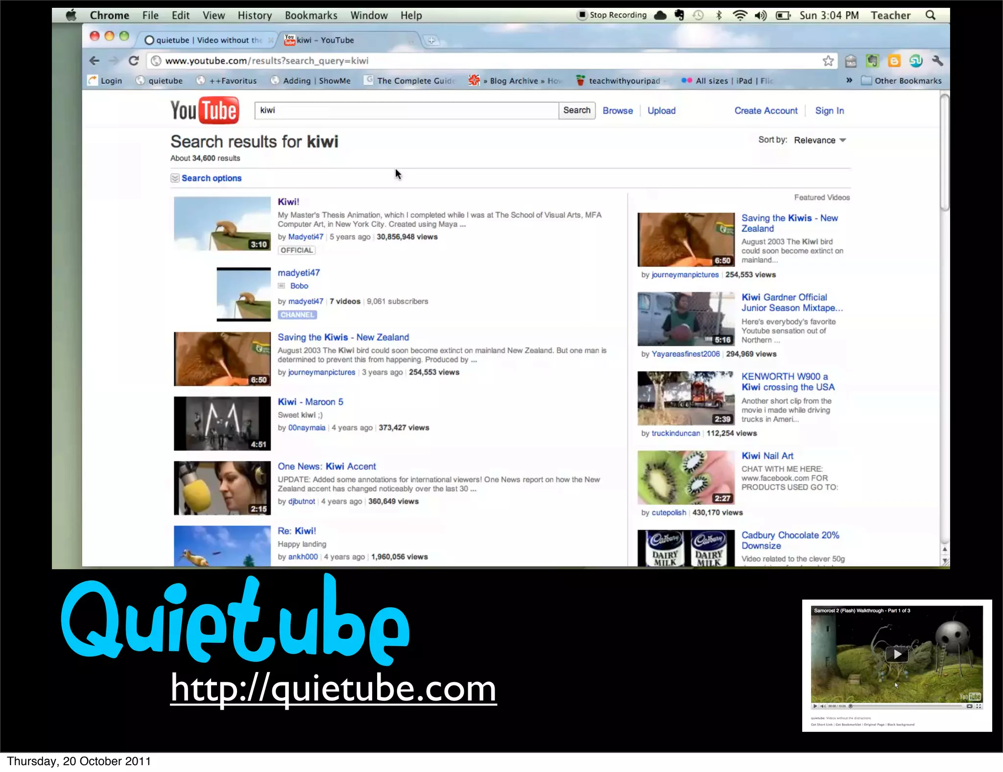 Quietube            http://quietube.com
Thursday, 20 October 2011
 