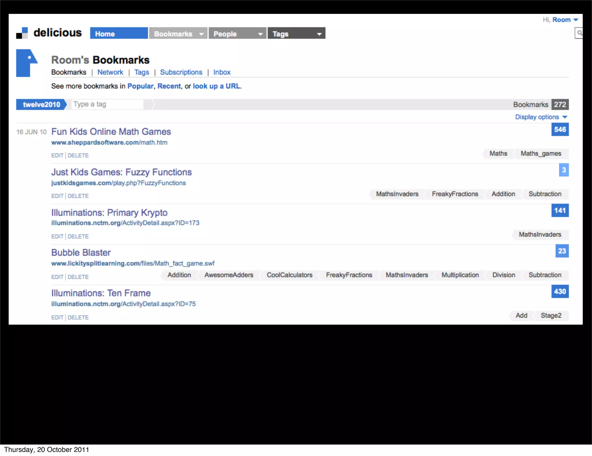 Thursday, 20 October 2011
 