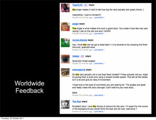 Worldwide
               Feedback



Thursday, 20 October 2011
 