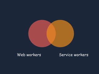 Web workers Service workers
 
