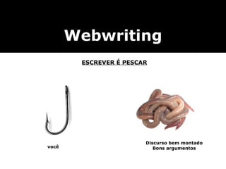 Webwriting ESCREVER É PESCAR você Discurso bem montado Bons argumentos 