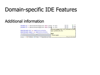 Domain-specific IDE Features
Additional information
 