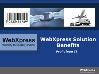 WebXpress Solution
Benefits
Profit from IT
 