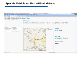 Specific Vehicle on Map with all details
 