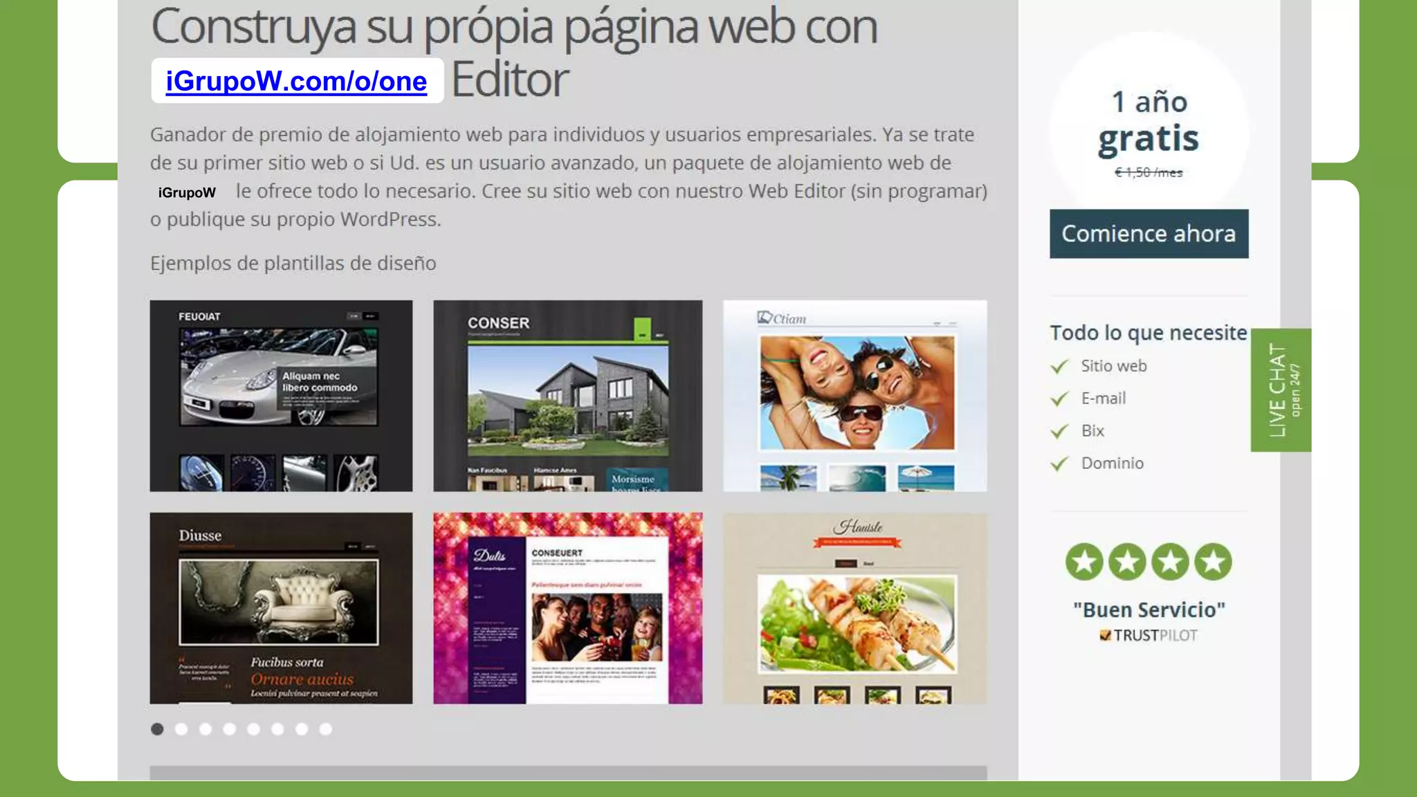 iGrupoW.com/ocu
iGrupoW.com/o/one
iGrupoW