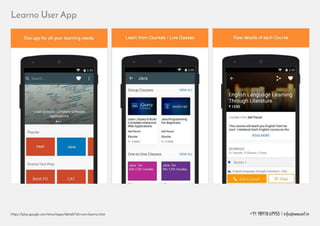 +91 98918 69955 | info@wecart.in
Learno User App
https://play.google.com/store/apps/details?id=com.learno.tutor
 