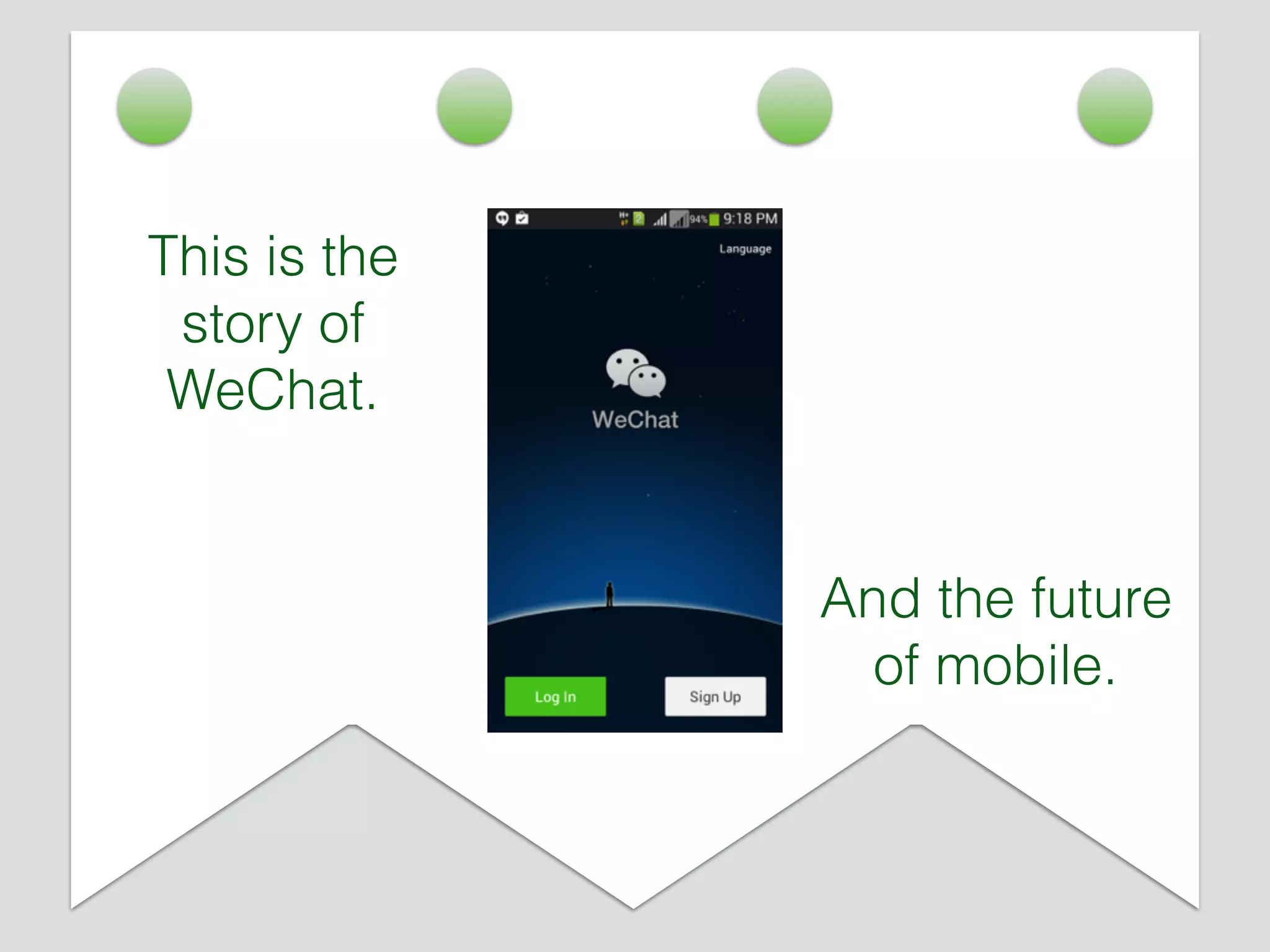 And the future
of mobile.
This is the
story of
WeChat.
 