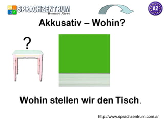 http://www.sprachzentrum.com.ar
Akkusativ – Wohin?
Wohin stellen wir denden Tisch.
?
 