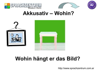 http://www.sprachzentrum.com.ar
Akkusativ – Wohin?
Wohin hängt er das Bild?
?
 