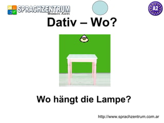 Dativ – Wo? Wo hängt die Lampe? http://www.sprachzentrum.com.ar 