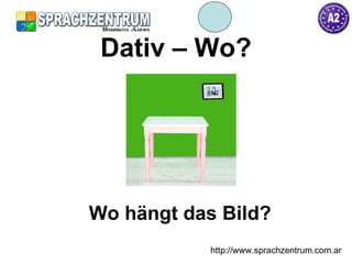 Dativ – Wo? Wo hängt das Bild? http://www.sprachzentrum.com.ar 