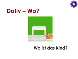 Dativ – Wo?

Wo ist das Kind?

 