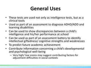 Wechsler Intelligence and Memory Scales | PPTX