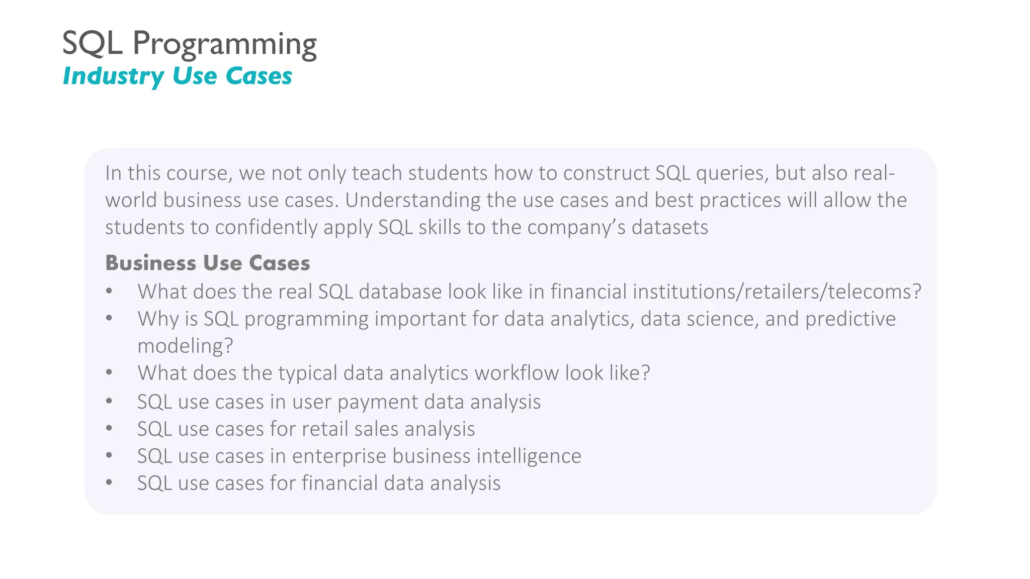 SQL for Data Science | PDF | Databases | Computer Software and Applications
