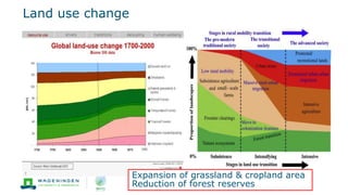 Land use change
Expansion of grassland & cropland area
Reduction of forest reserves
 