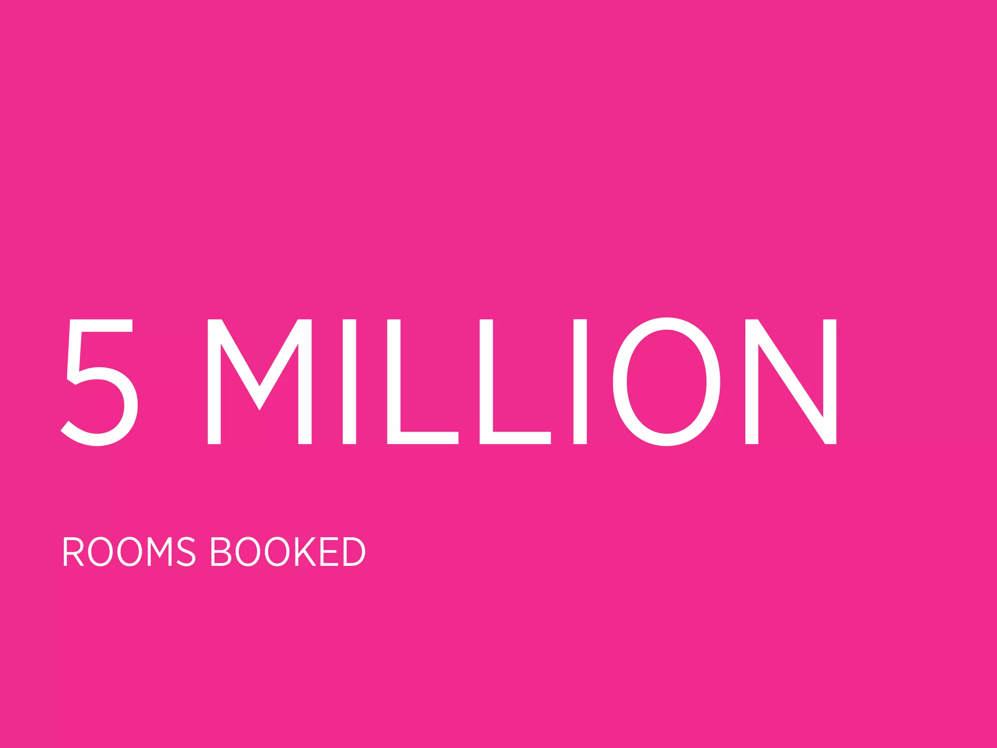 5 MILLION
ROOMS BOOKED
 
