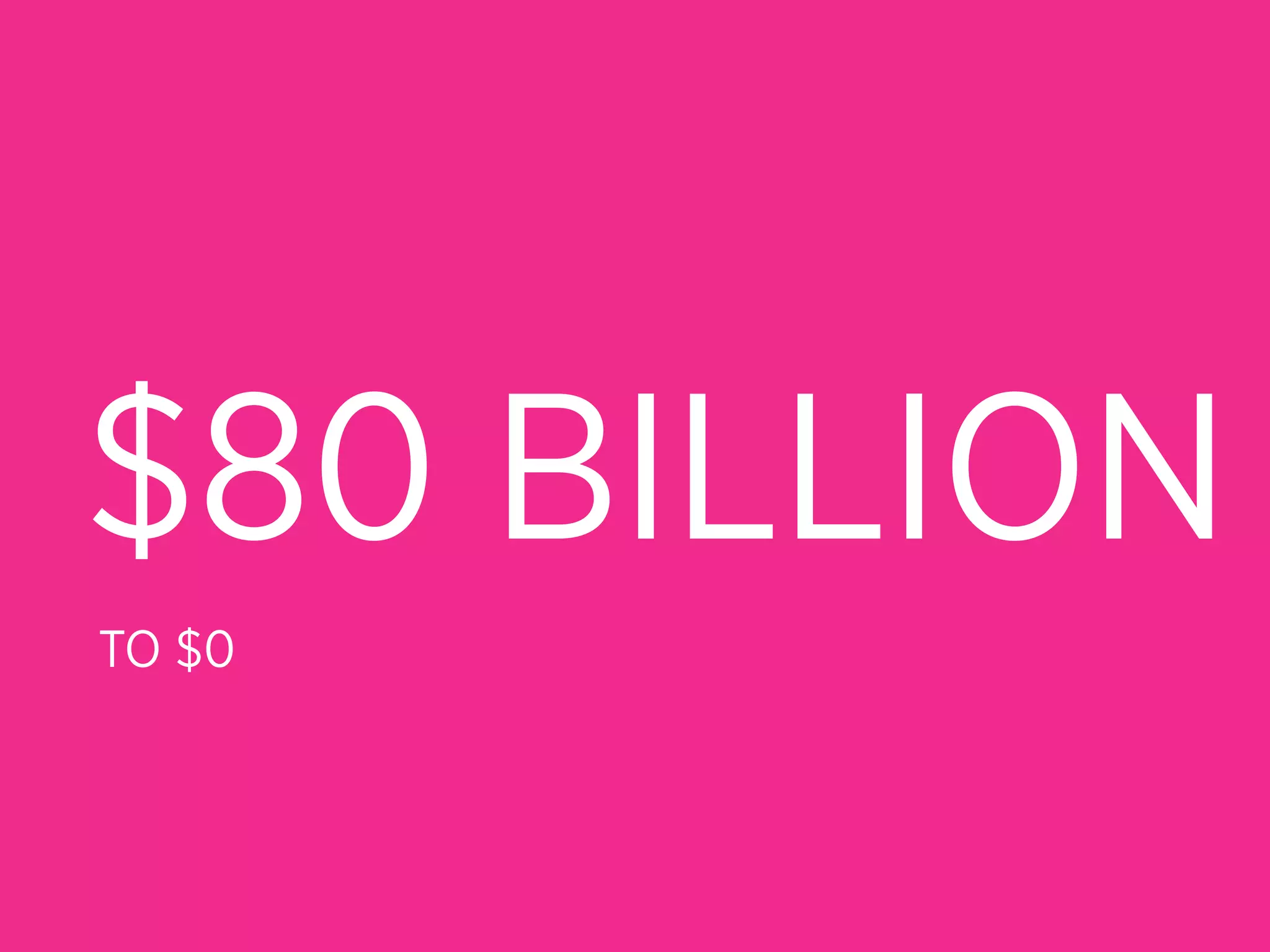 $80 BILLION
TO $0
 
