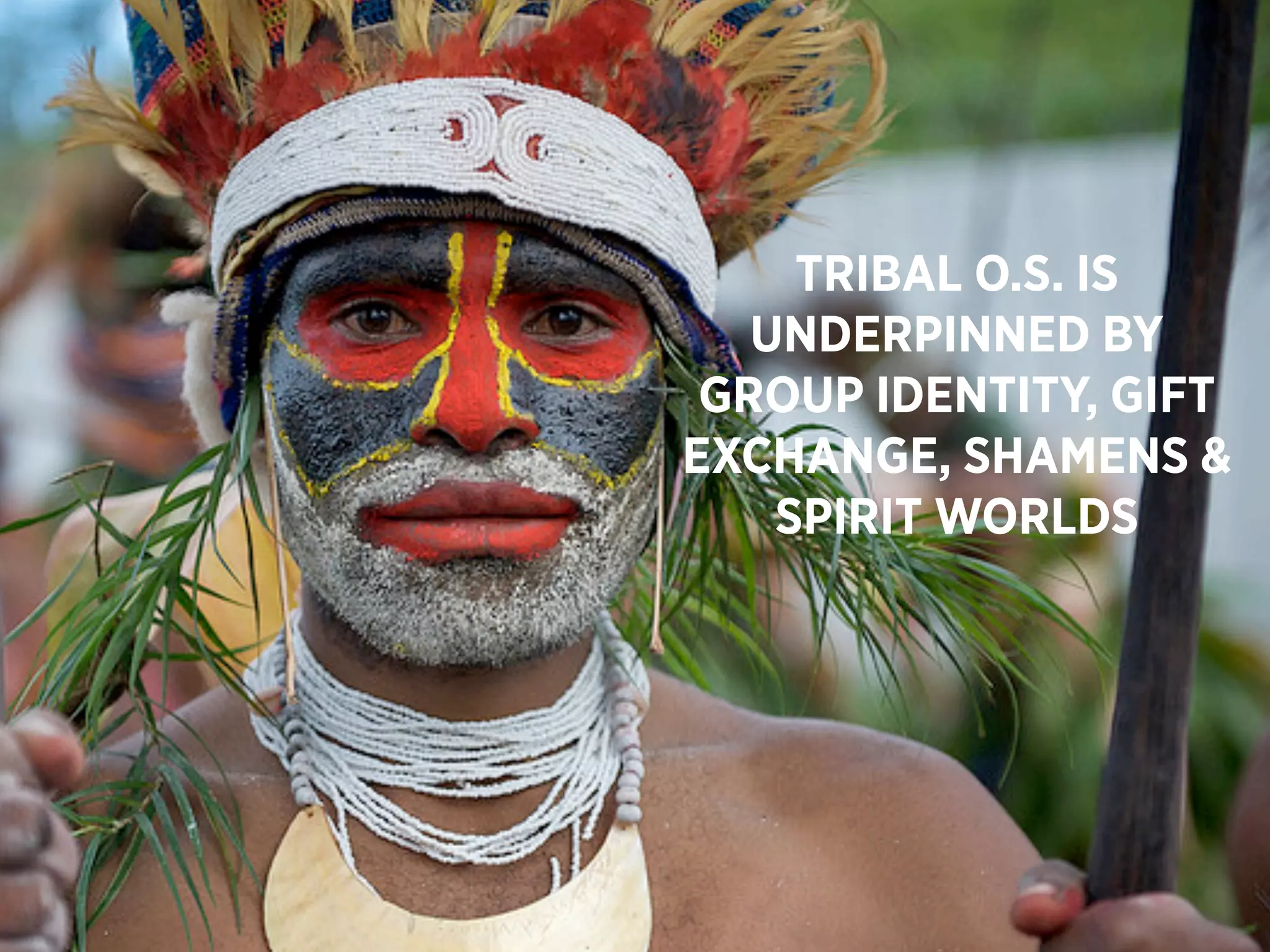 TRIBAL O.S. IS
   UNDERPINNED BY
 GROUP IDENTITY, GIFT
EXCHANGE, SHAMENS &
    SPIRIT WORLDS
 