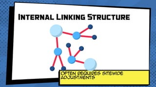 Internal Linking Structure
Often Requires sitewide
adjustments
 