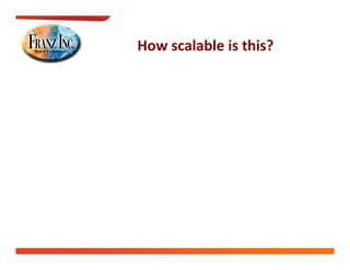 How scalable is this?
How scalable is this?
 