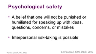 Interpersonal Risk Taking Interprofessional Communication: Challenges and Opportunities - Walter ...