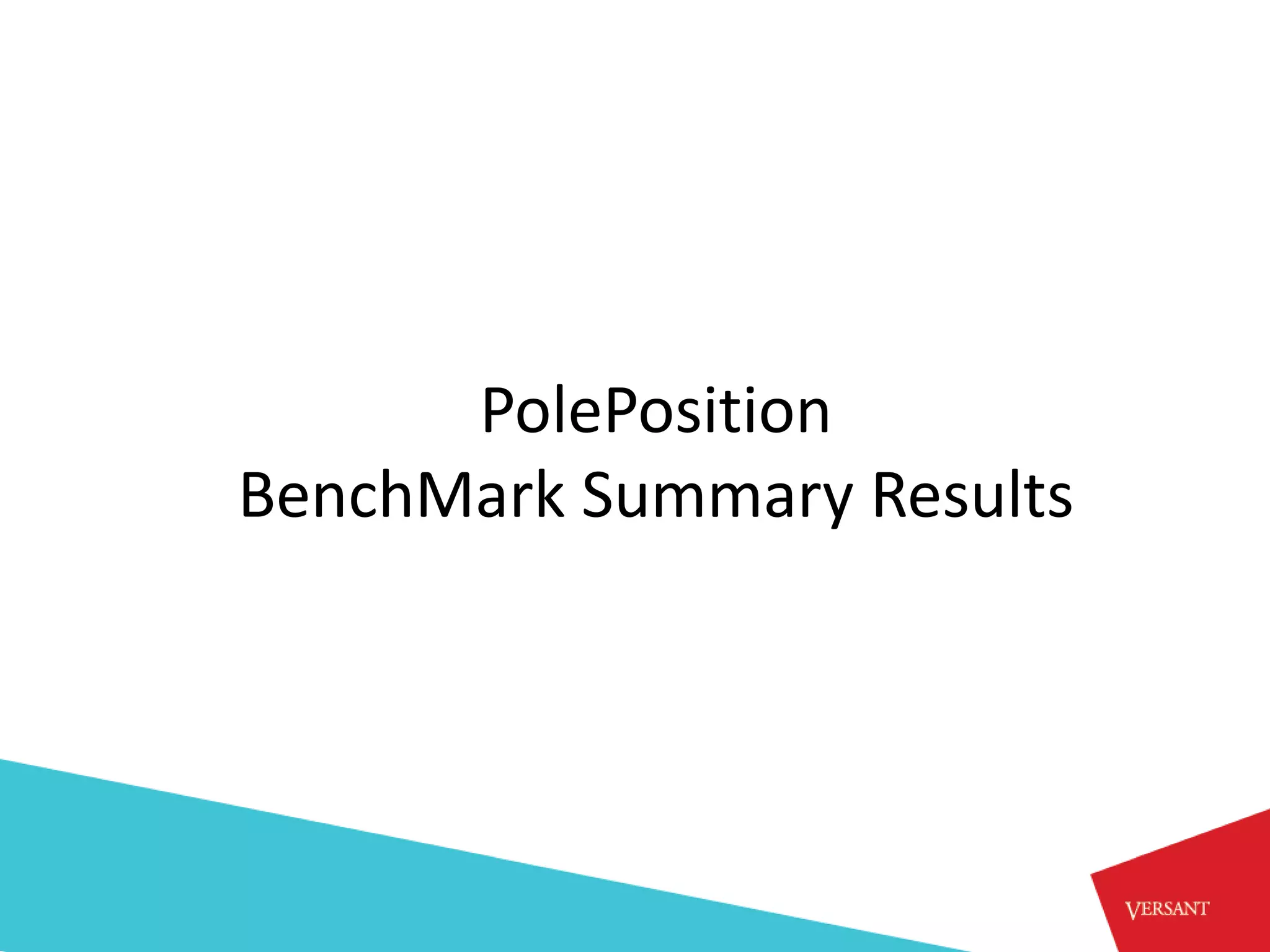PolePosition
BenchMark Summary Results
 