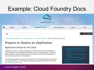 Example: Cloud Foundry Docs
 