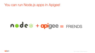 ©2015 Apigee. All Rights Reserved. 
You can run Node.js apps in Apigee!
+
 =
FRIENDS
 