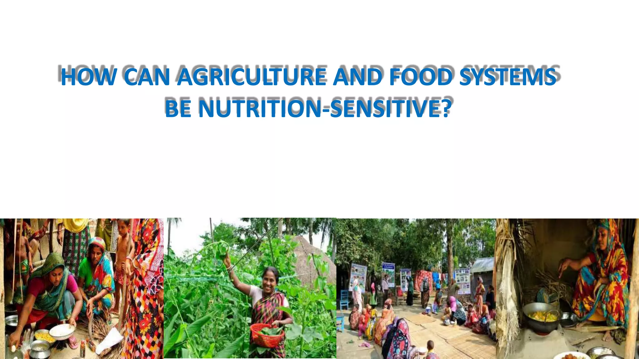 HOW CAN AGRICULTURE AND FOOD SYSTEMS
BE NUTRITION-SENSITIVE?
 