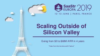 Scaling Outside of
Silicon Valley
Going from $0 to $60M ARR in 4 years
“Tales from the trenches with Podium”
 