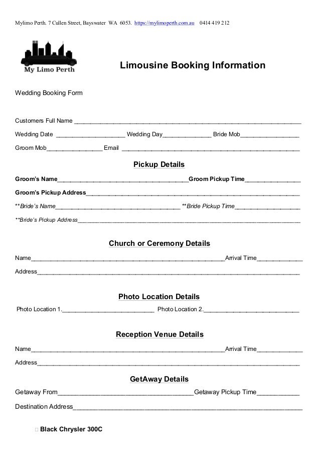 Limo Contract Template Limo Contract Template