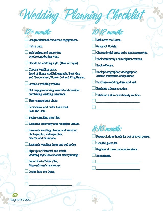 wedding checklist