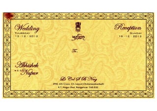 Wedding and Bangalore reception