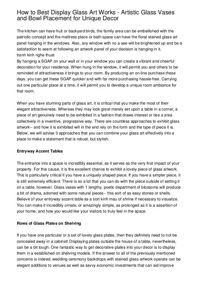 How to Best Display Glass Art Works Artistic Glass Vases and Bowl