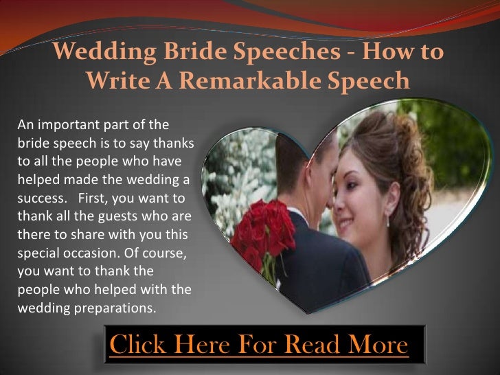 what to write in a wedding speech bride