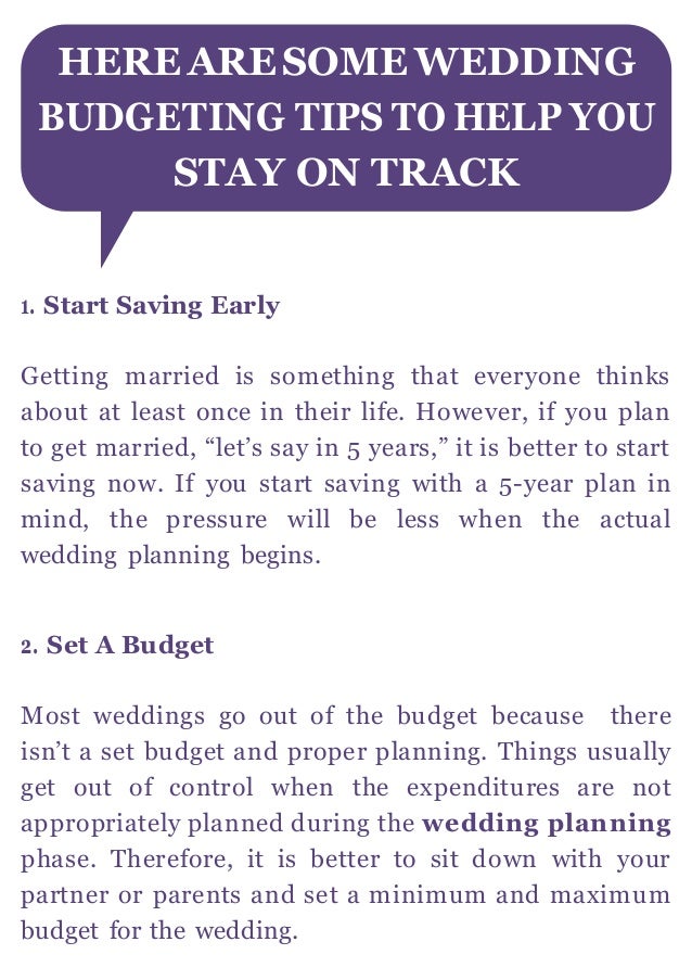 1. Start Saving Early
Getting married is something that everyone thinks
about at least once in their life. However, if you...