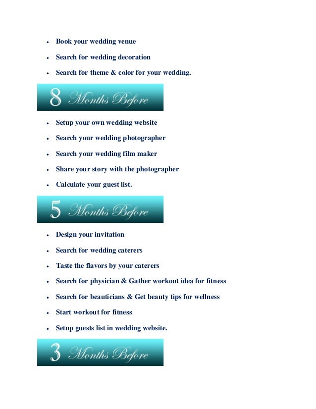 wedding decorations checklist